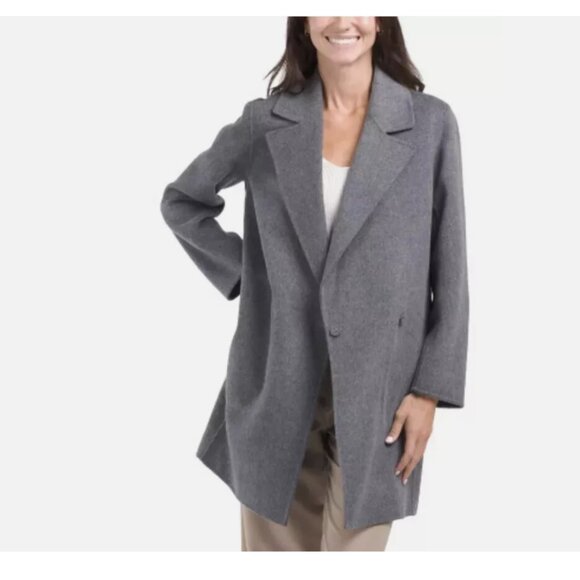 THEORY Boy Double Face Wool-Cashmere-Blend Coat - Picture 1 of 6
